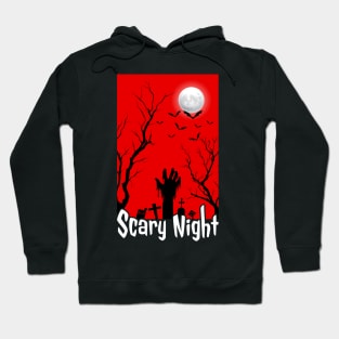 Scary Night halloween zombie hand graveyard Hoodie